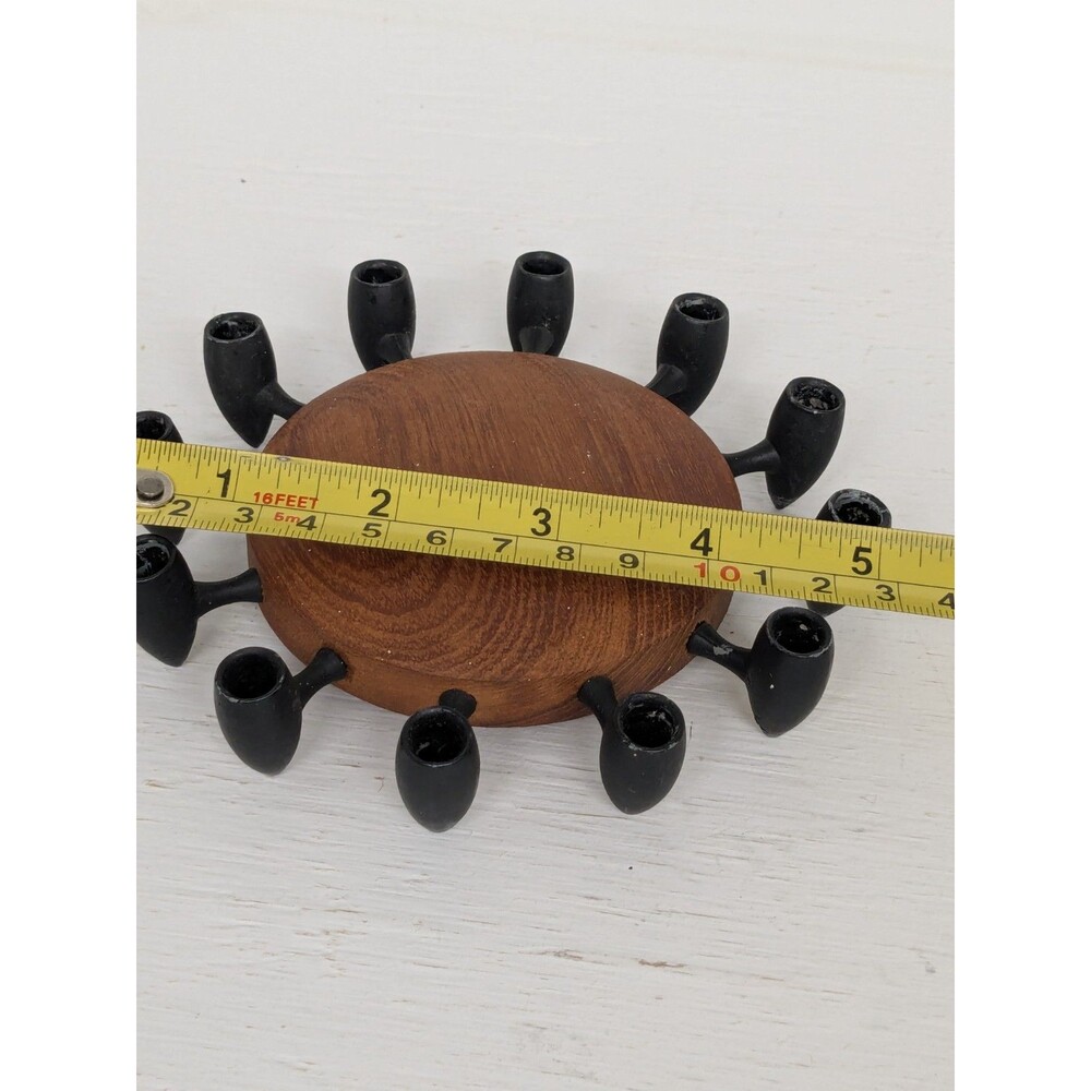 Vintage Digsmed Teak 12 Tapered Tiny Candle Holder 1964 Made in Denmark - Picture 4 of 4